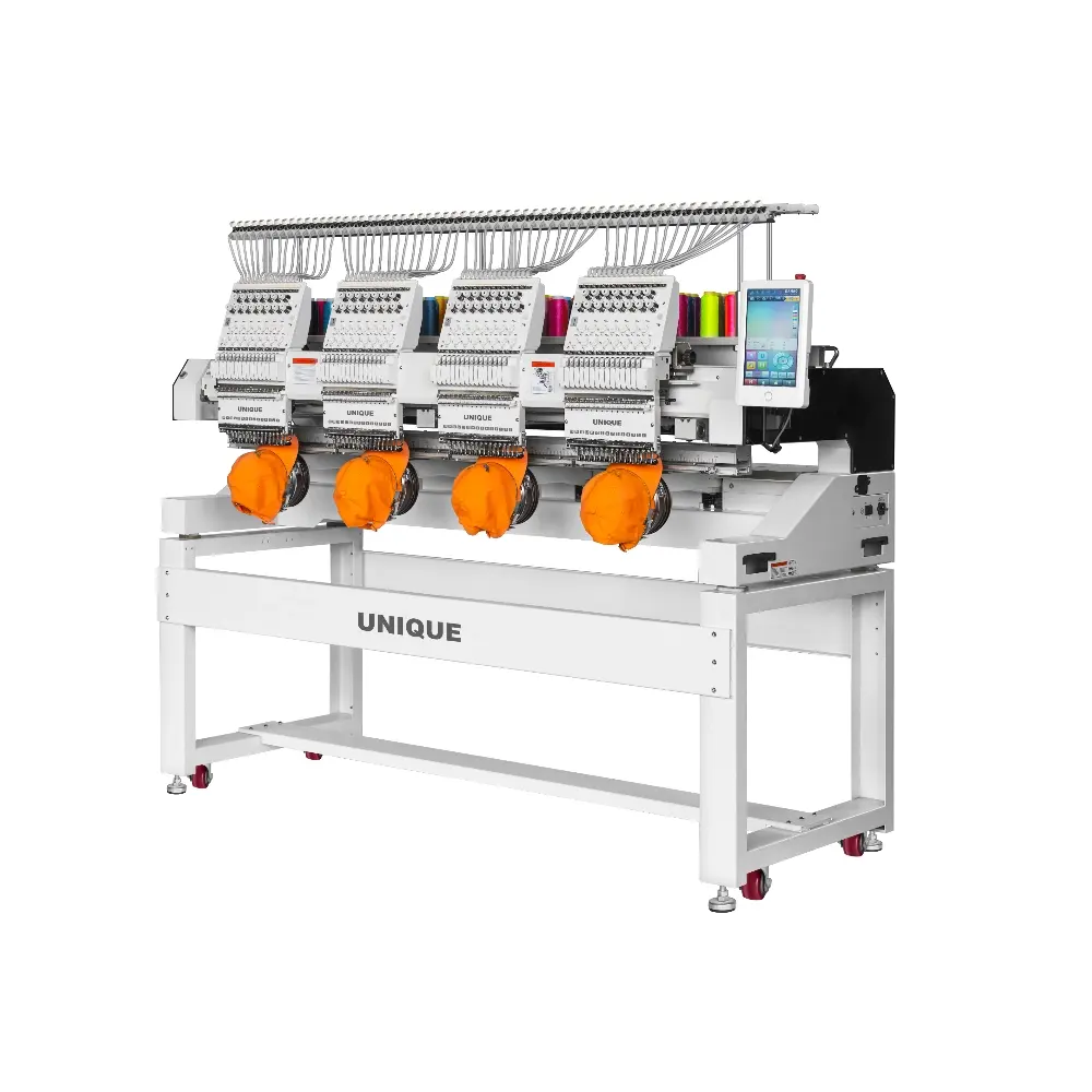 UN-BC1202/3/4 2/3/4 head embroidery machine with cap,finished garment and flat embroidery
